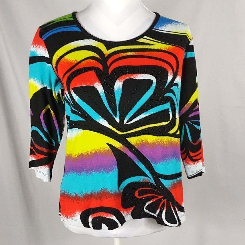 Multiples Abstract Beaded Top 